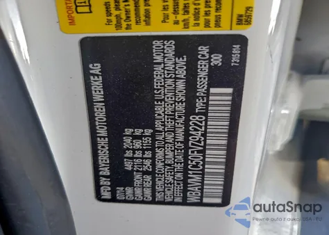 2015 BMW X1 Sdrive28I z USA, uszkodzony, nr VIN WBAVM1C50FVZ94228